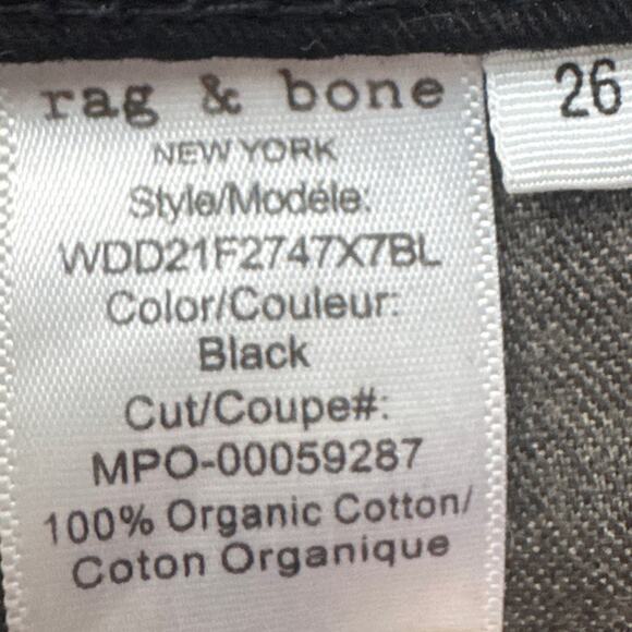 Rag & Bone Maya Jeans Black High Rise Slim Size 26 NWOT Designer Classic Style - Picture 12 of 13